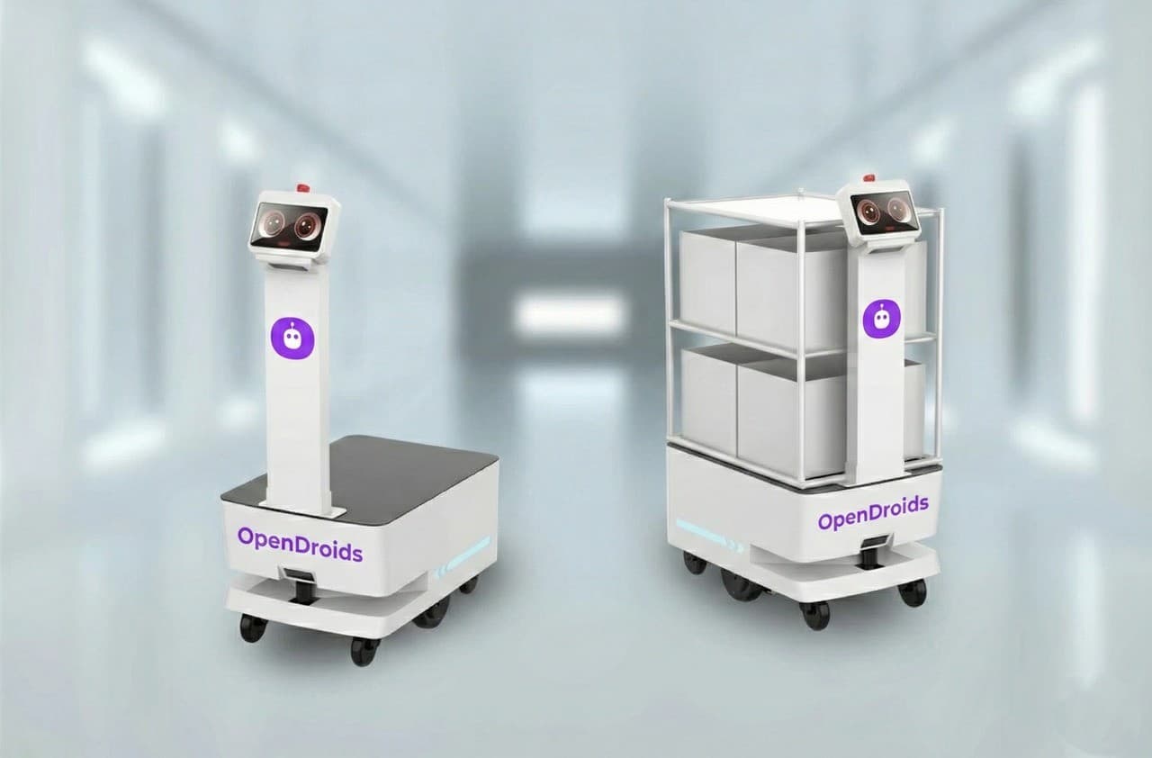 Restaurant runner robot delivering dishes