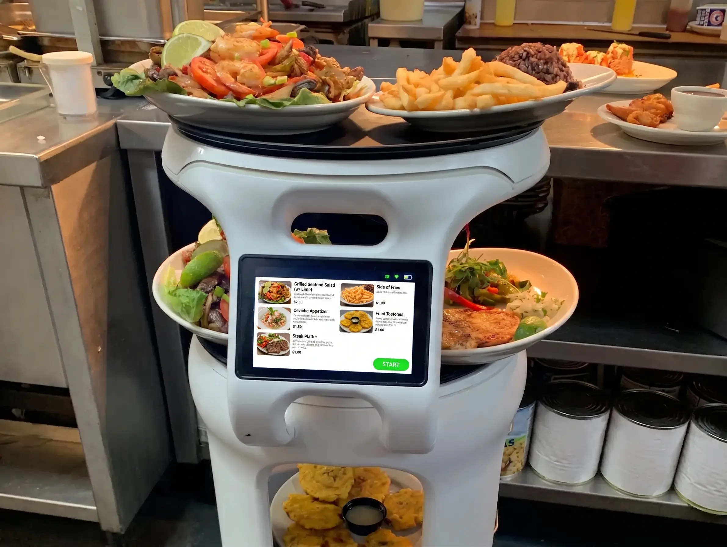 OpenDroids restaurant robot in a hospitality dining environment