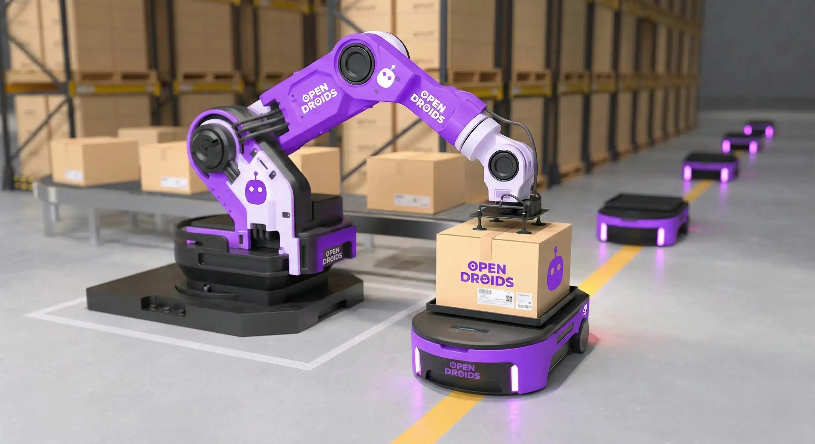 Security robot patrolling a parking lot